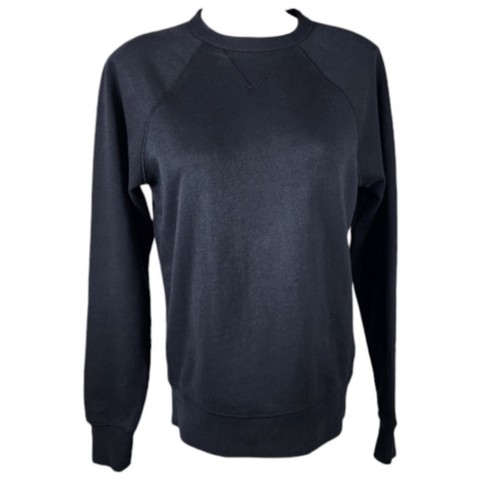Everlane Crewneck Pullover  Sweatshirt Raglan Sleeve 100% Cotton Black Size XXS